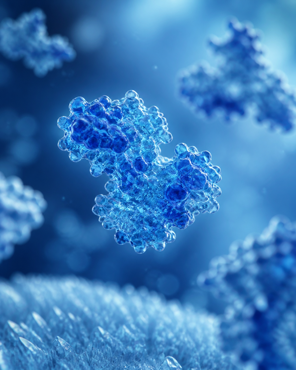 Microscopic crystalline structure of biotherapeutic protein